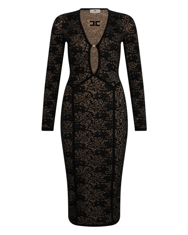 Dress with a deep neckline