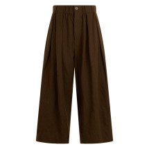 Wide pants with elastic waist
