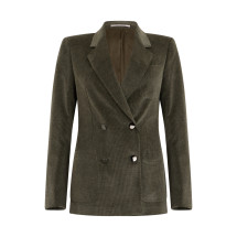Double-breasted velvet jacket