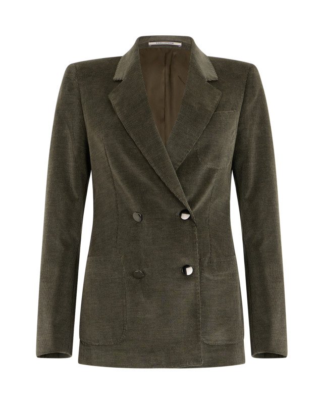 Double-breasted velvet jacket