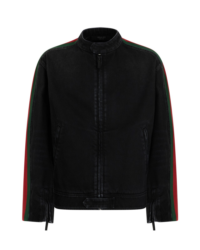 Denim jacket with web band