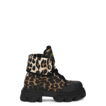 Leopard Print Ankle Boot with Sturdy Sole