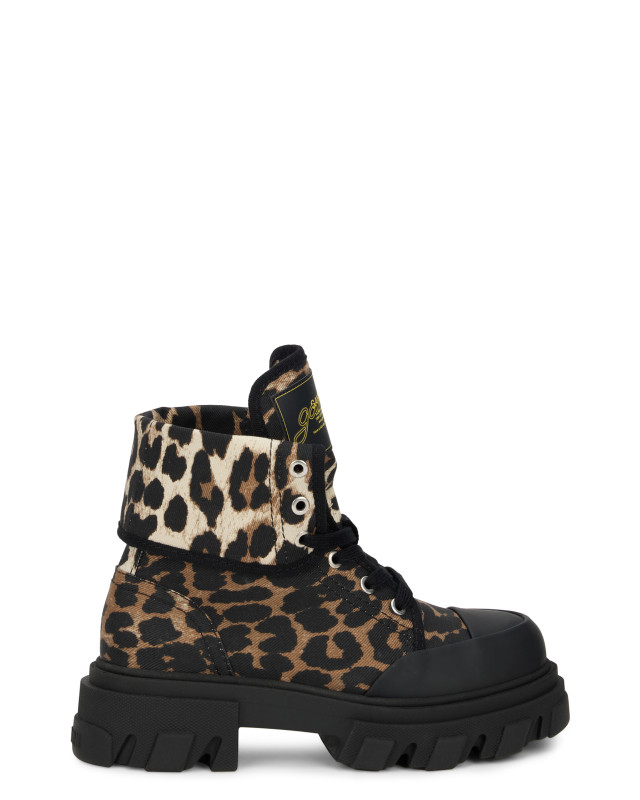 Leopard Print Ankle Boot with Sturdy Sole