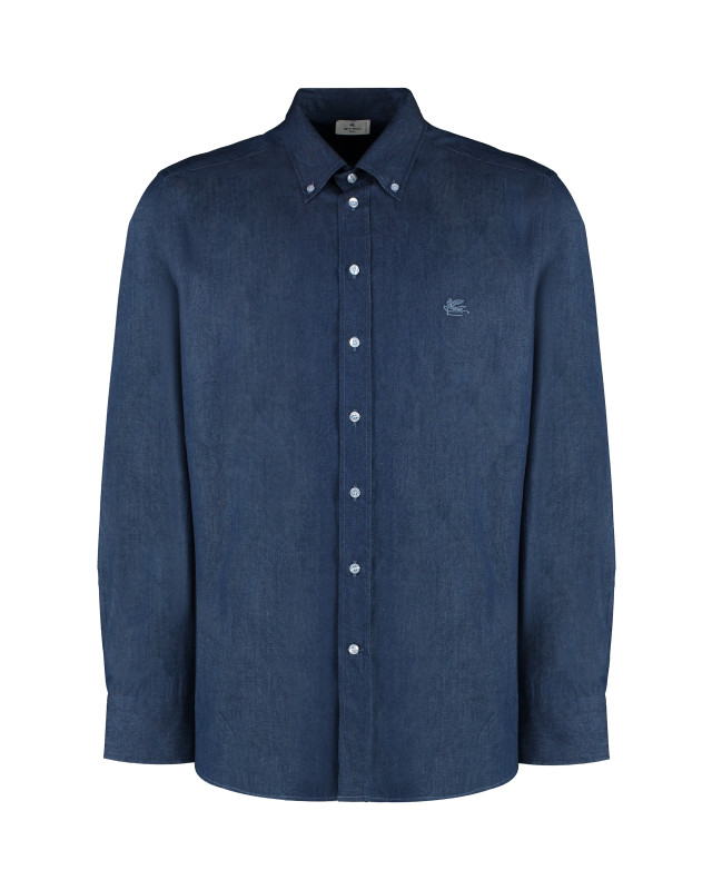 Button-down collar cotton shirt