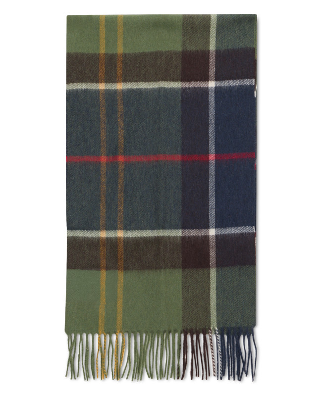 Checked scarf with fringes