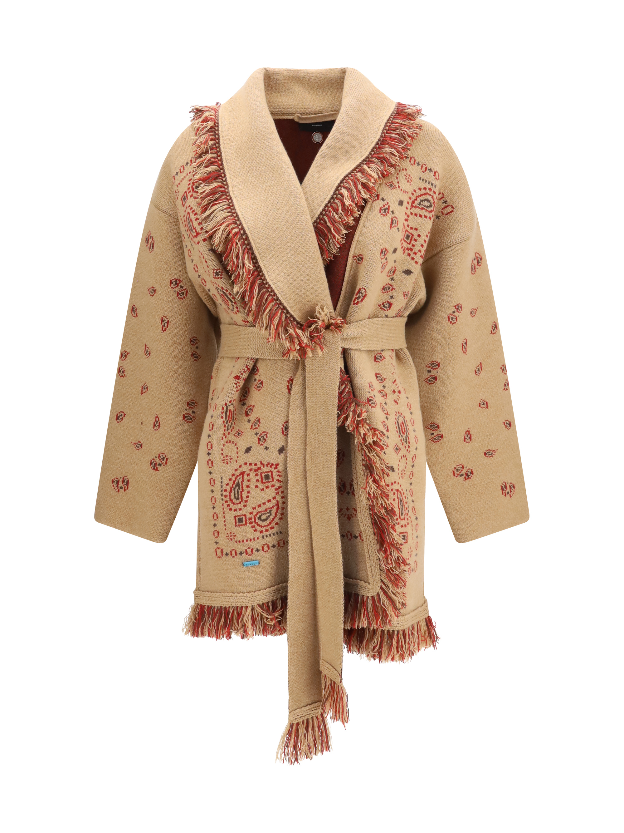 Icon jacquard Cardigan with belt