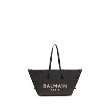 Track Shoulder Bag in leather and raffia
