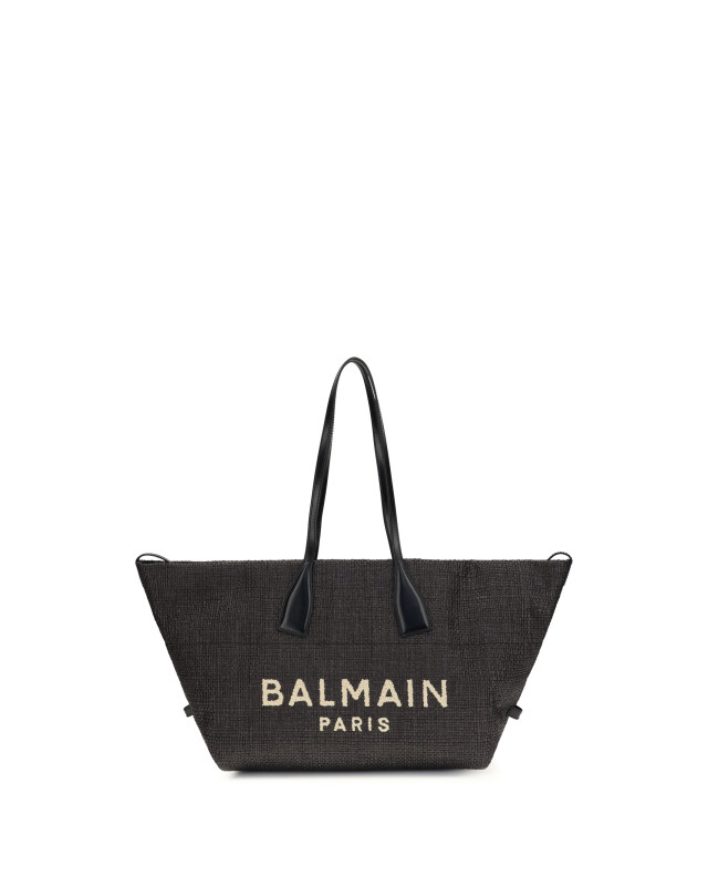 Track Shoulder Bag in leather and raffia