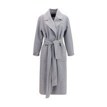 Belted double wool Coat