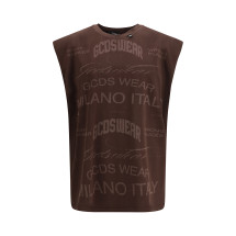 History Sleeveless T-Shirt in cotton with all-over “History” print