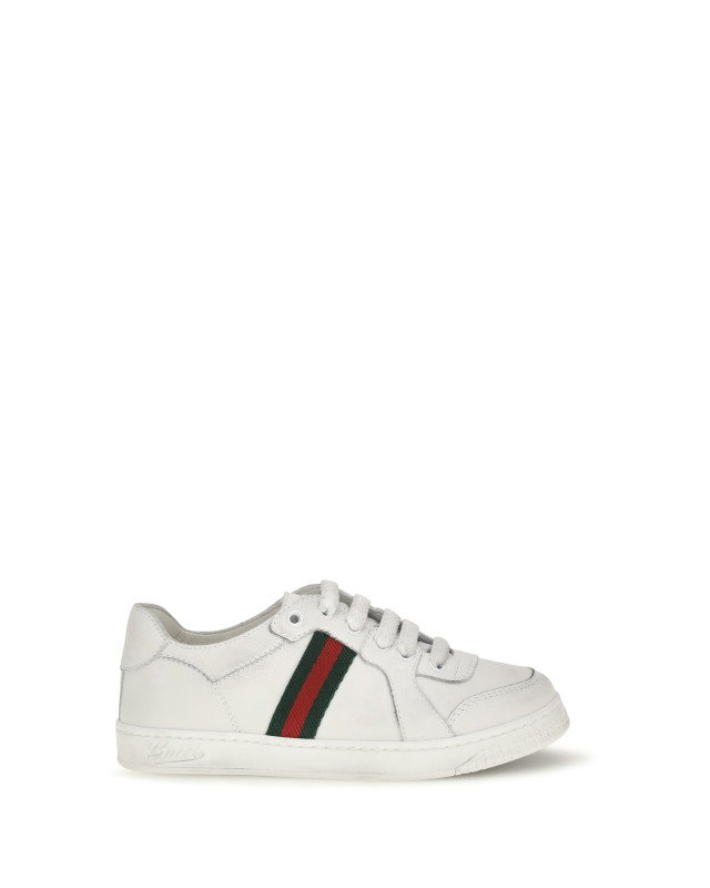 Leather Sneakers with Web detail for Boy
