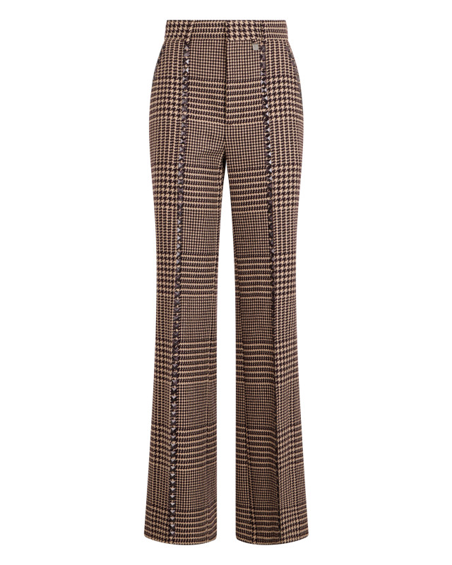 Houndstooth pants with high waist