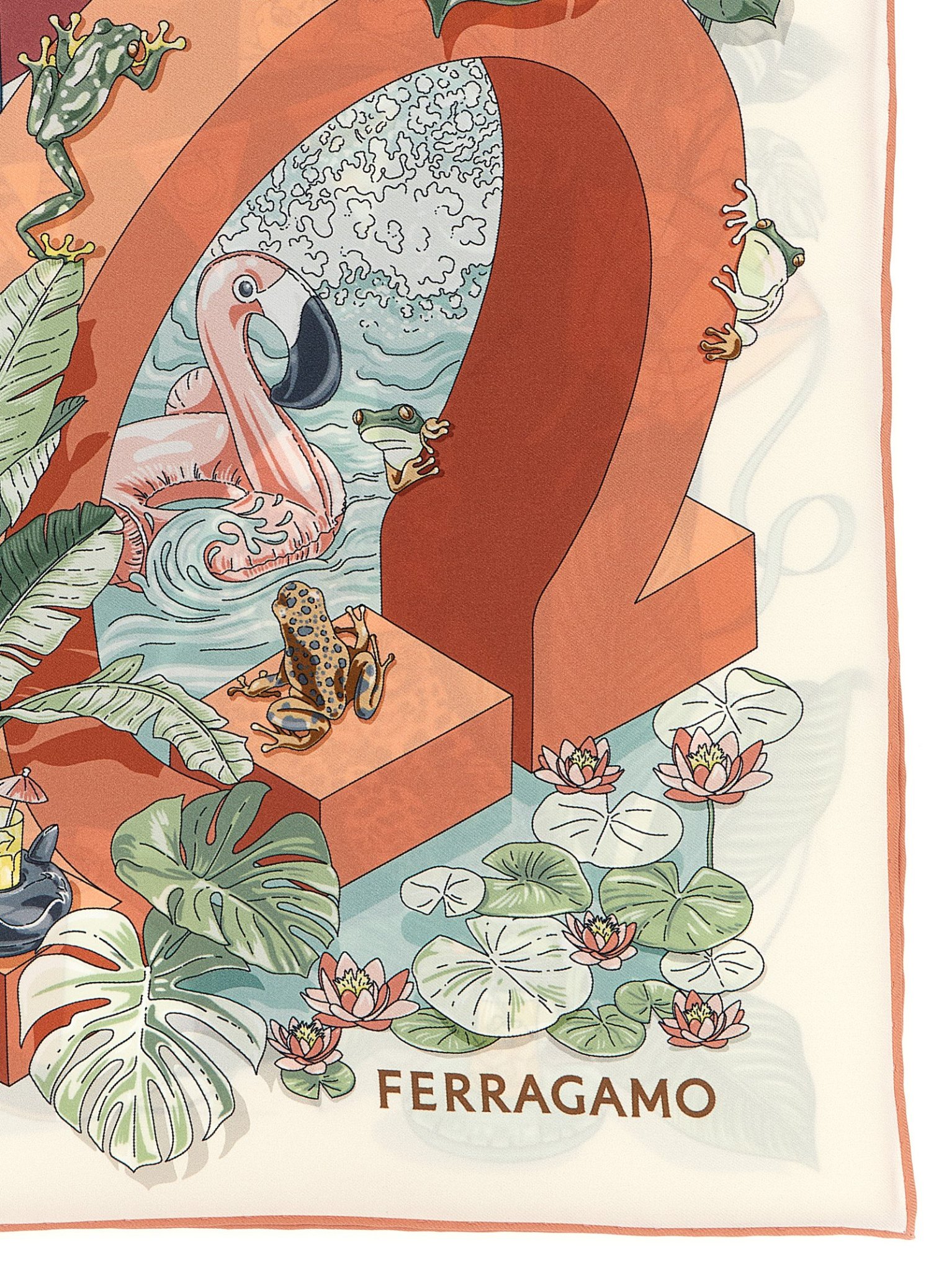 [Ferragamo] Scarf FW26 795106RUSTPETROLIO