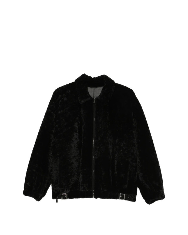 [SIMONETTA RAVIZZA] Leather Jacket FW26 F06JA422H39  BLACK