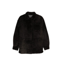 [SIMONETTA RAVIZZA] Leather Jacket FW26 F06JA437H18  CHOCO
