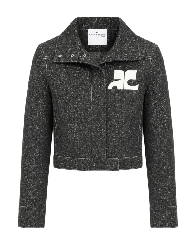 [Courreges] Denim Jacket FW26 426DOW023DE00689901 BLACK HERITAGE WHITE