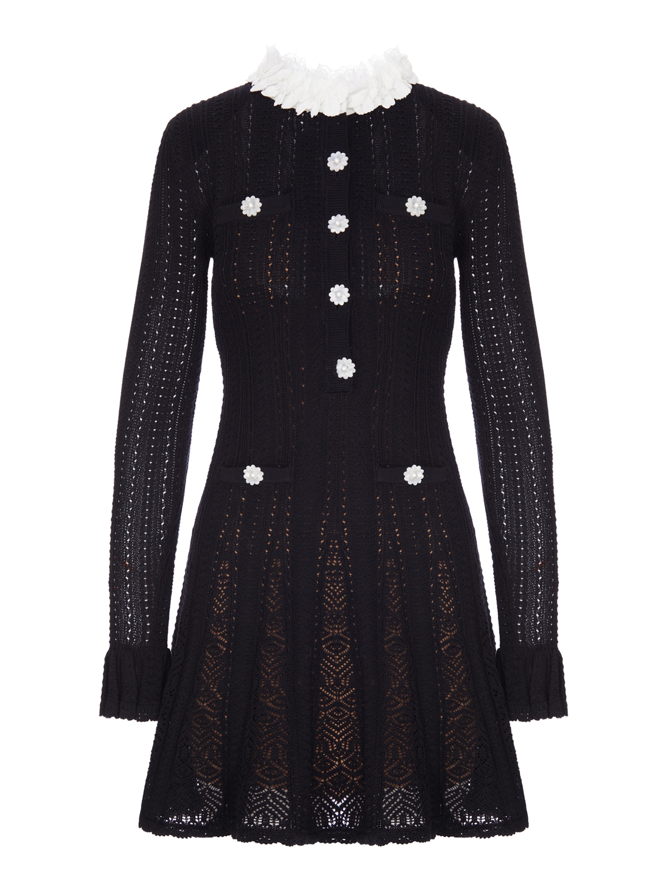 [Self-portrait] Short sleeve dress FW26 AW26100SBBLACK