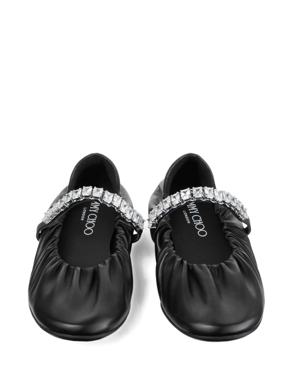 [Jimmy Choo] Flat shoes FW26 JADEBALLERINAGKEQEABLACK/CRYSTAL