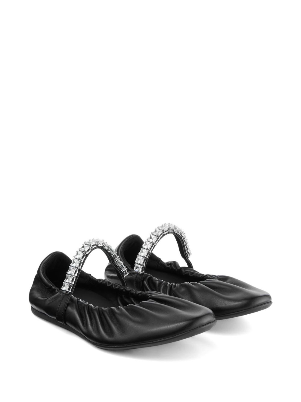 [Jimmy Choo] Flat shoes FW26 JADEBALLERINAGKEQEABLACK/CRYSTAL
