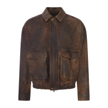 [SALVATORE SANTORO] Leather Jacket FW26 51627UYAMABROWN
