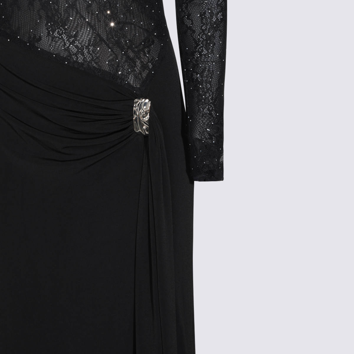 [NISSA] Long sleeve dress FW26 RS16860BLACK
