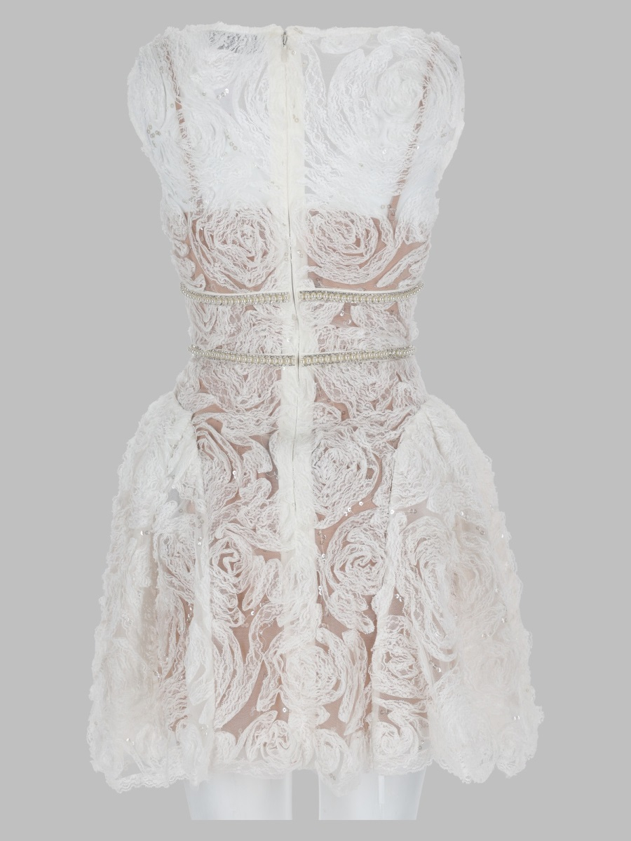 [Self-portrait] Sleeveless dress FW26 PF26-101S-W_WHITE