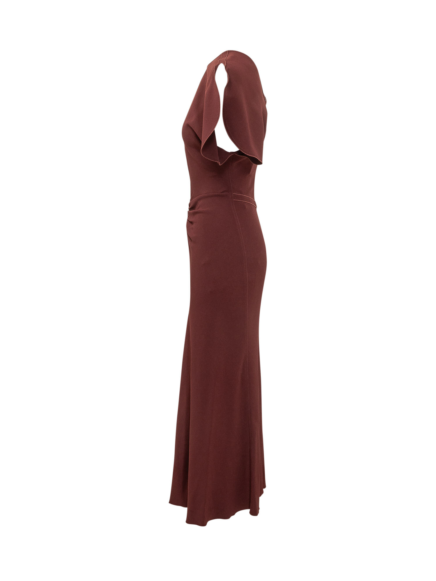 [VICTORIA BECKHAM] Short sleeve dress FW26 1226WDR005227A BURGUNDY