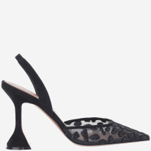 [Amina Muaddi] Pumps FW26 HOLLIMESHSLING95BLACKLEOPARD