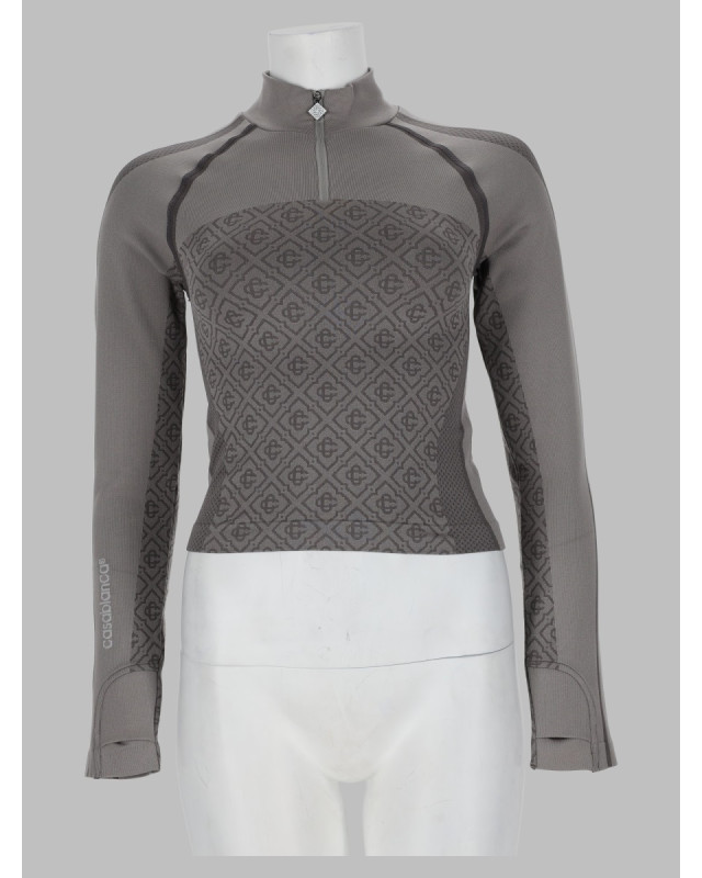 [Casablanca] T-shirts Long Sleeve FW26 W-AW26-ACT-068_01LIGHTGREYMONOGRAM