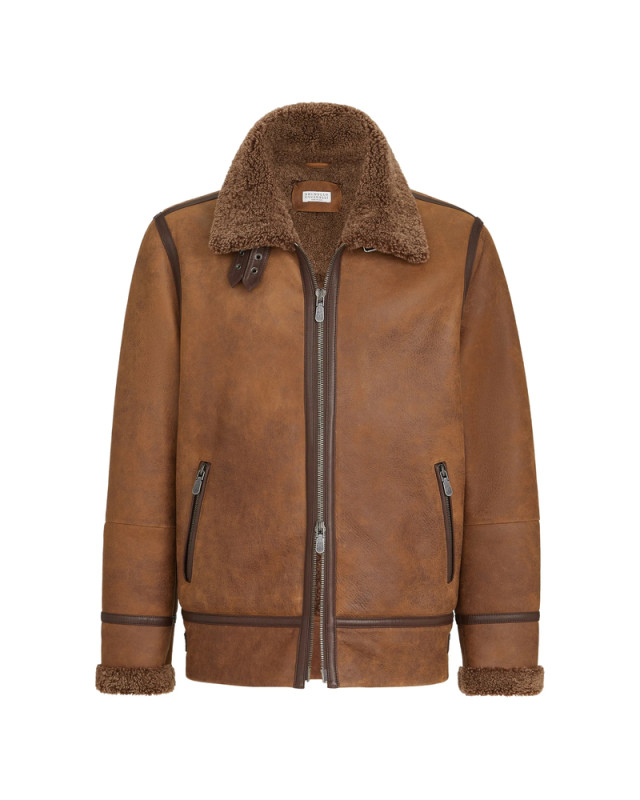 [Brunello Cucinelli] Leather Jacket FW26 MPMTR2093  C4269