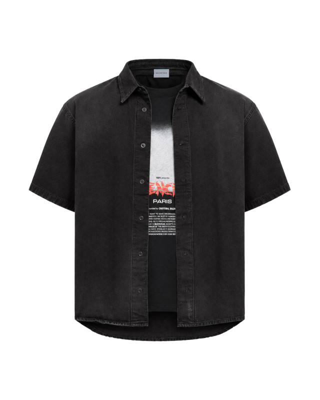 [Balenciaga] Shirts Short Sleeve FW26 A001R6TUW741000 BLACK