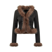 [Self-portrait] Mouton jacket FW26 AW26148CB BLACK
