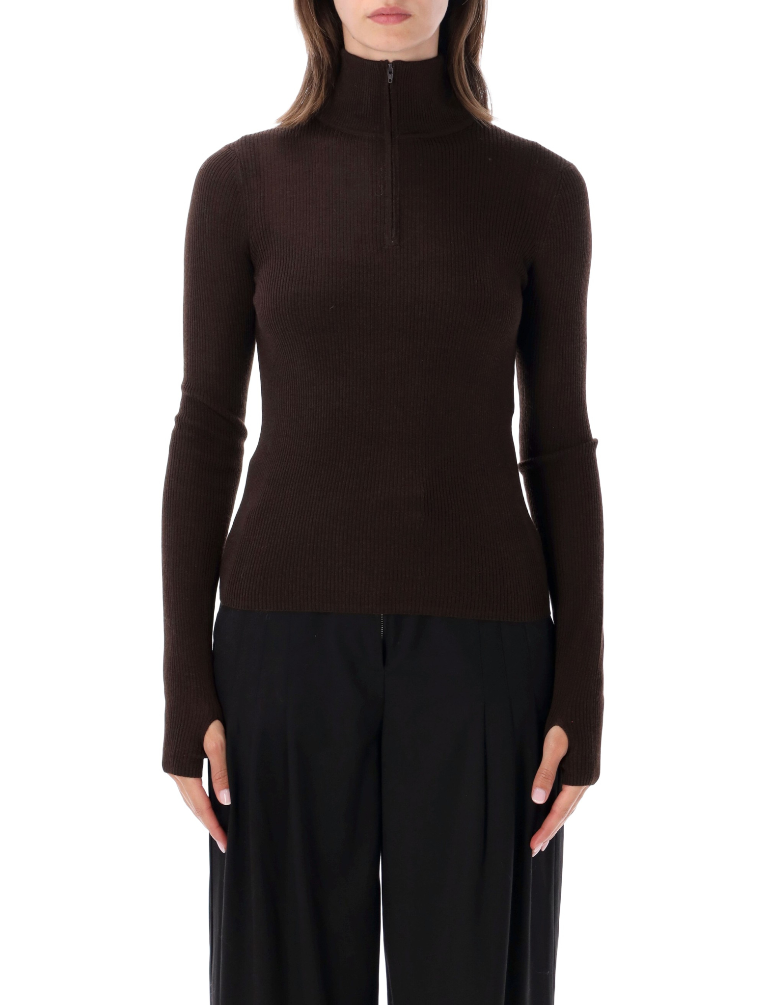 [THE FRANKIE SHOP] Knitwear FW26 KNFS22851200BROWN BORD