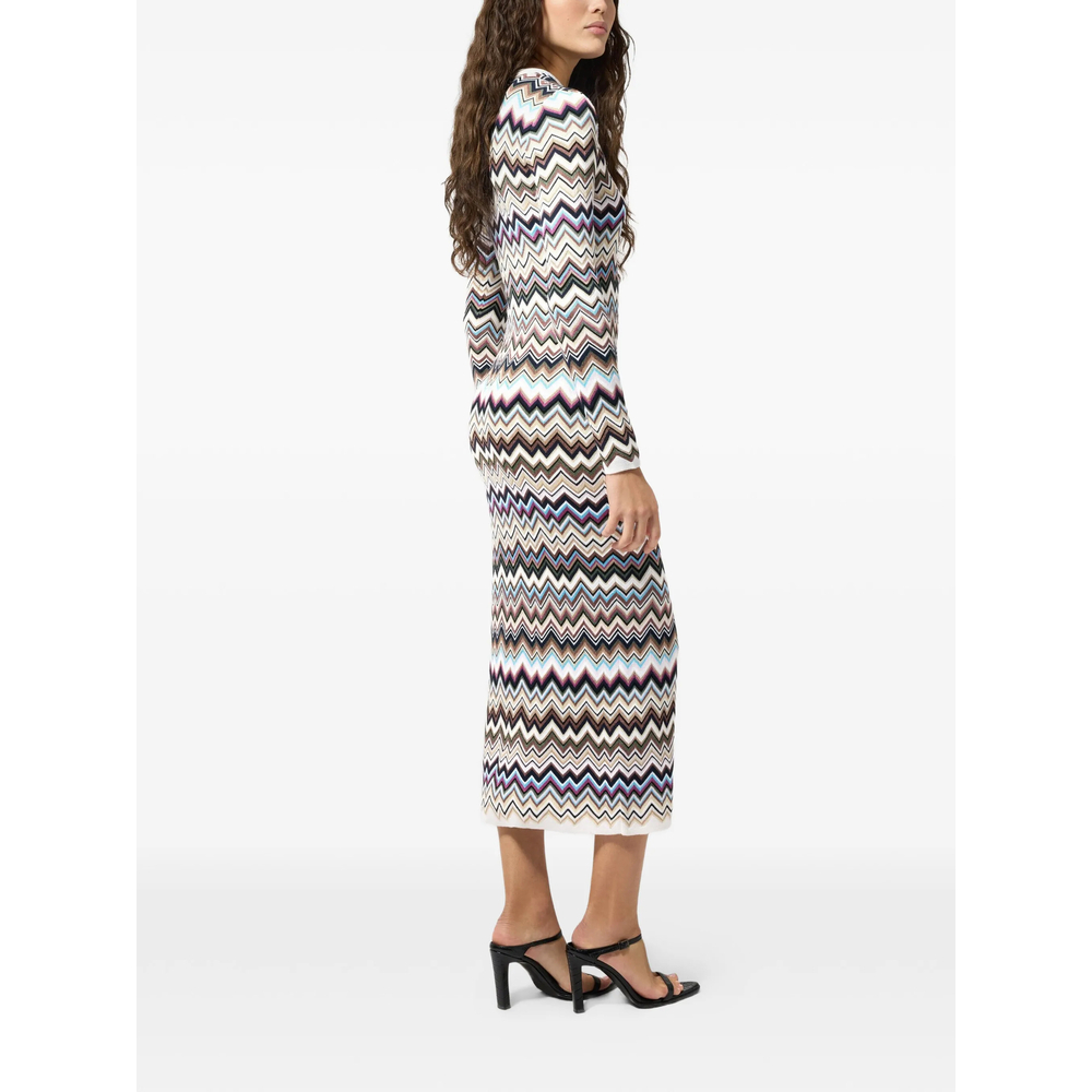 [MISSONI] Long sleeve dress FW26 DS26WG28 BK01KO SMSPL