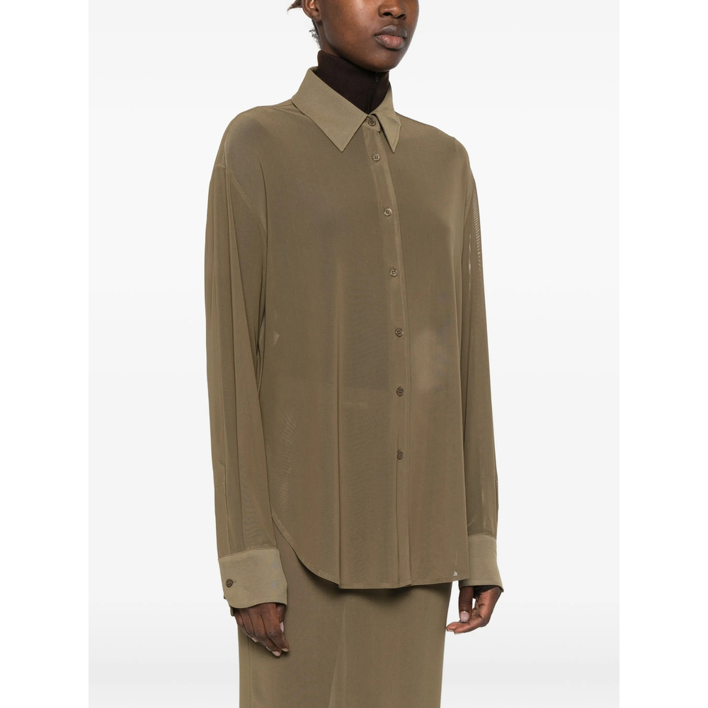 [THE FRANKIE SHOP] Shirts Long Sleeve FW26 PERI SHEER KHAKI