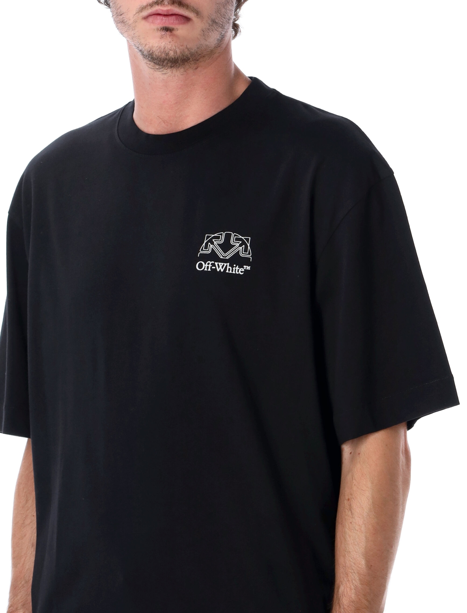 [Off-White] T-shirts Short Sleeve FW26 OMAA120F26JER01E001