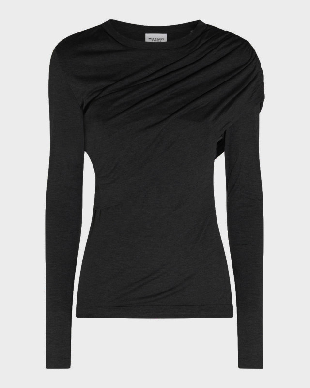 [Marant Etoile] T-shirts Long Sleeve FW26 26AHT0656FDD3K01E01BK