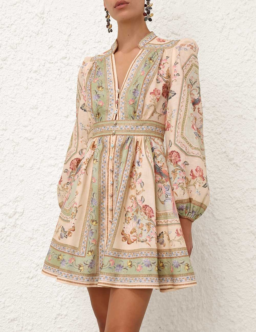 [Zimmermann] Long sleeve dress FW26 0932DSS264SATF