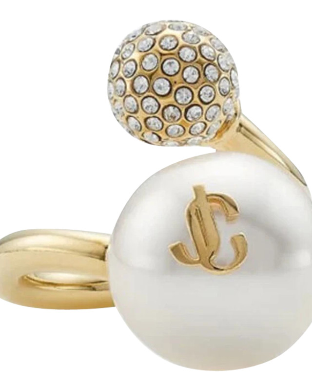 [Jimmy Choo] Ring FW26 AURI RINGJIQGOLD/WHITE/CRYSTAL