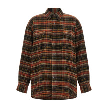 [R13] Shirts Long Sleeve FW26 R13WR415R854BBROWNDARKGREYPLAID