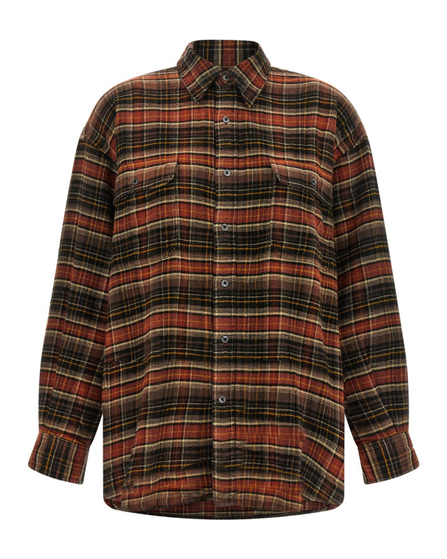 [R13] Shirts Long Sleeve FW26 R13WR415R854BBROWNDARKGREYPLAID