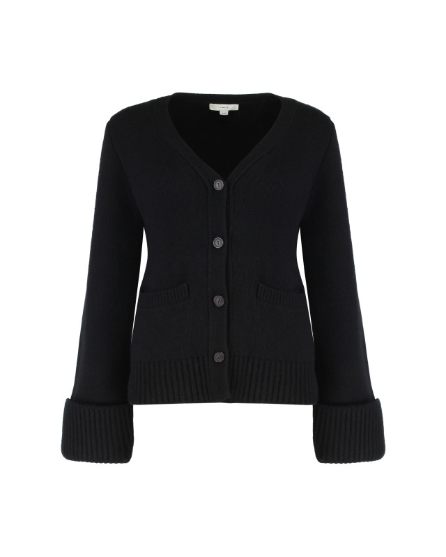 Double-faced cardigan in wool and cashmere blend
