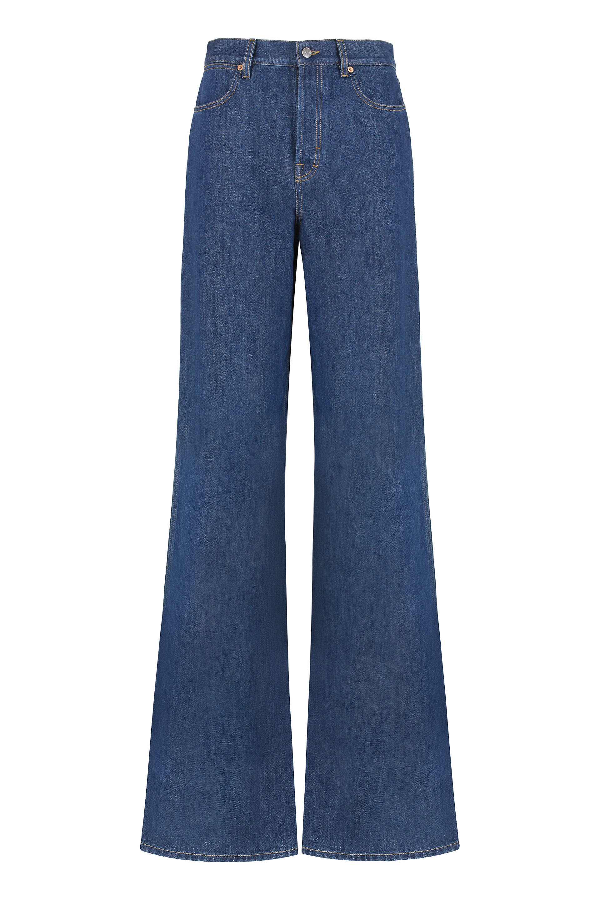 5-pocket straight-leg jeans